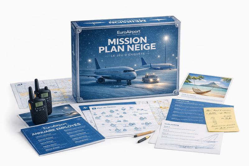 Animation jeu de piste hybride en entreprise — équipes en situation