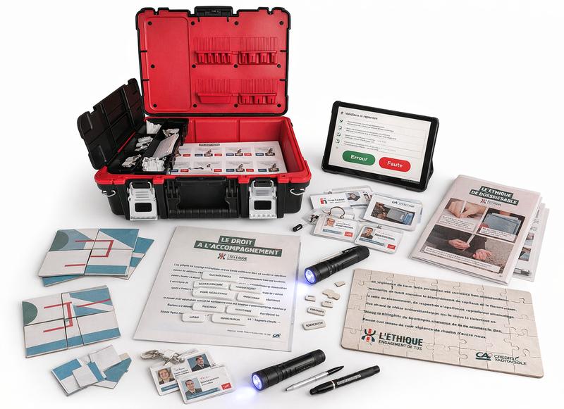 Kit escape game compliance Crédit Agricole — déploiement autonome dans les agences